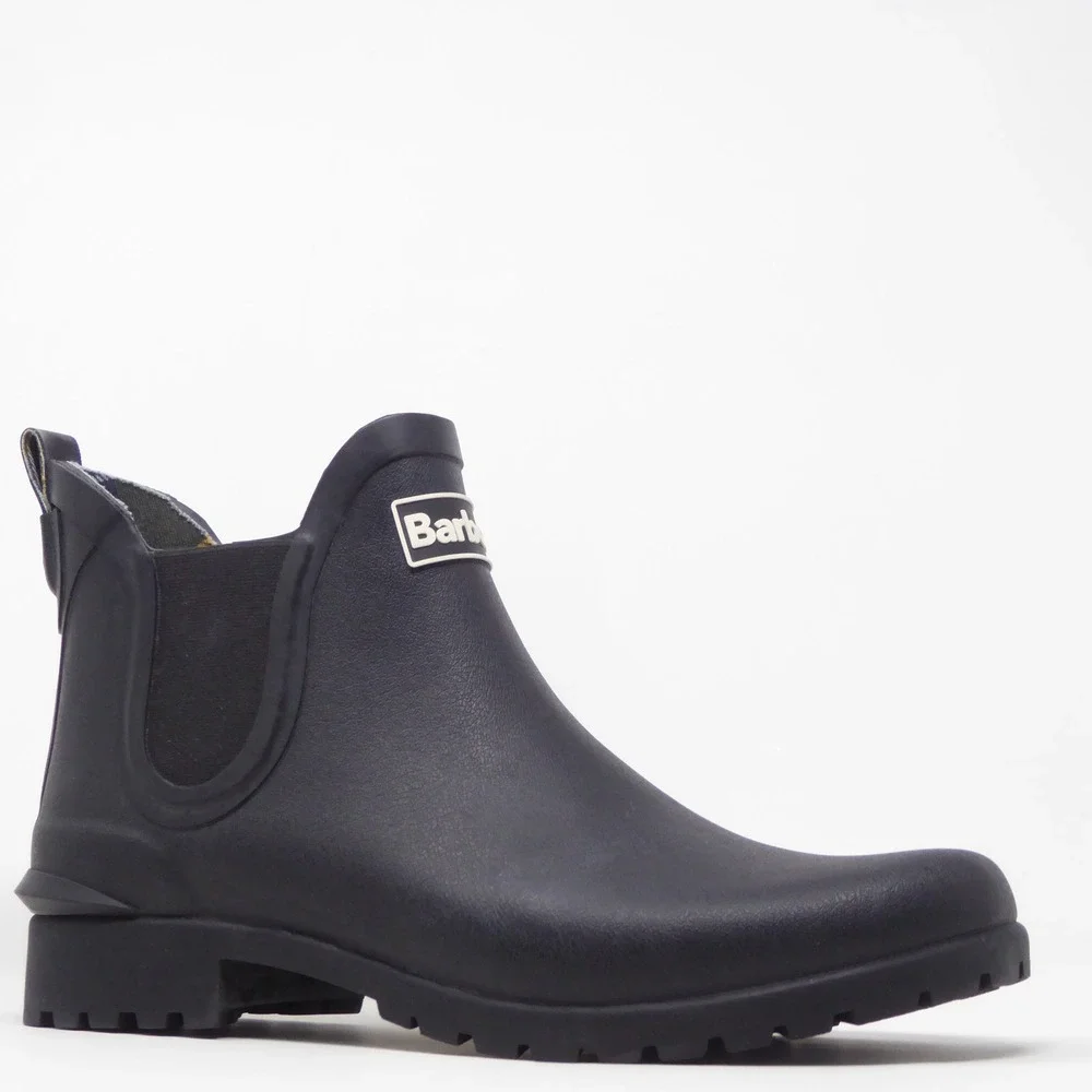 Barbour Womens Wilton Rain Boots Black Chelsea Rubber 7